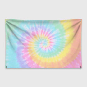 Флаг-баннер с принтом Pastel Tie Dye в Курске, 100% полиэстер | размер 67 х 109 см, плотность ткани — 95 г/м2; по краям флага есть четыре люверса для крепления | tie dye | абстракция | краска | хиппи