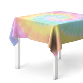 Скатерть 3D с принтом Pastel Tie Dye в Курске, 100% полиэстер (ткань не мнется и не растягивается) | Размер: 150*150 см | Тематика изображения на принте: tie dye | абстракция | краска | хиппи