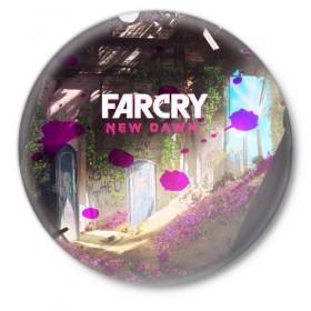 Значок с принтом FARCRY NEW DAWN в Курске,  металл | круглая форма, металлическая застежка в виде булавки | 