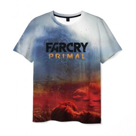 Мужская футболка 3D с принтом FarCry Primal в Курске, 100% полиэфир | прямой крой, круглый вырез горловины, длина до линии бедер | 