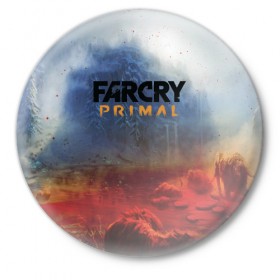 Значок с принтом FarCry Primal в Курске,  металл | круглая форма, металлическая застежка в виде булавки | 