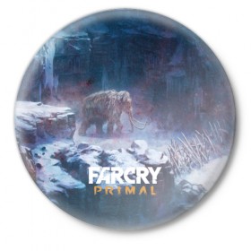 Значок с принтом FARCRY PRIMAL в Курске,  металл | круглая форма, металлическая застежка в виде булавки | Тематика изображения на принте: 