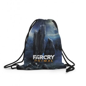 Рюкзак-мешок 3D с принтом FarCry primal в Курске, 100% полиэстер | плотность ткани — 200 г/м2, размер — 35 х 45 см; лямки — толстые шнурки, застежка на шнуровке, без карманов и подкладки | Тематика изображения на принте: 