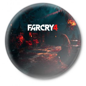 Значок с принтом FARCRY 4 в Курске,  металл | круглая форма, металлическая застежка в виде булавки | 