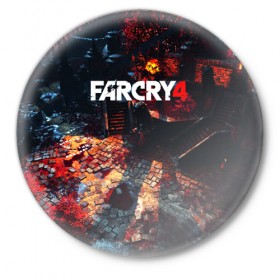 Значок с принтом FARCRY4 в Курске,  металл | круглая форма, металлическая застежка в виде булавки | Тематика изображения на принте: 