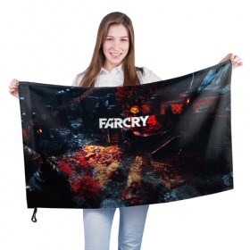 Флаг 3D с принтом FARCRY4 в Курске, 100% полиэстер | плотность ткани — 95 г/м2, размер — 67 х 109 см. Принт наносится с одной стороны | 