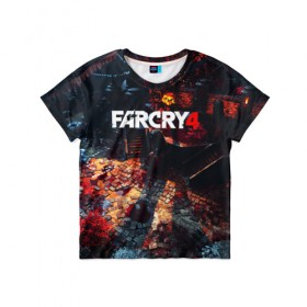 Детская футболка 3D с принтом FARCRY4 в Курске, 100% гипоаллергенный полиэфир | прямой крой, круглый вырез горловины, длина до линии бедер, чуть спущенное плечо, ткань немного тянется | 