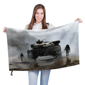 Флаг 3D с принтом Танк в патруле в Курске, 100% полиэстер | плотность ткани — 95 г/м2, размер — 67 х 109 см. Принт наносится с одной стороны | online | tank | wot | арт | война | игра | онлайн | оружие | отечество | патриот | россия | спецназ | ссср | танки | туман