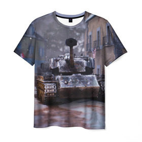Мужская футболка 3D с принтом Танк в засаде в Курске, 100% полиэфир | прямой крой, круглый вырез горловины, длина до линии бедер | 9 мая | cs | winner | wot | армия | бронетехника | вов | день победы | зима | игра | контра | оружие | победитель | танки | танки онлайн | танкист | танковые войска