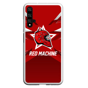 Чехол для Honor 20 с принтом Red machine в Курске, Силикон | Область печати: задняя сторона чехла, без боковых панелей | Тематика изображения на принте: hockey | national | red machine | russia | team | красная машина | россия | сборная | хоккей | хоккейная