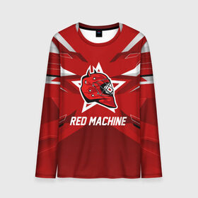 Мужской лонгслив 3D с принтом Red machine в Курске, 100% полиэстер | длинные рукава, круглый вырез горловины, полуприлегающий силуэт | hockey | national | red machine | russia | team | красная машина | россия | сборная | хоккей | хоккейная