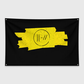 Флаг-баннер с принтом TWENTY ONE PILOTS - Trench в Курске, 100% полиэстер | размер 67 х 109 см, плотность ткани — 95 г/м2; по краям флага есть четыре люверса для крепления | band | best | blurry | face | indie | logo | music | one | pilots | pop | regional | rock | symbol | top | trench | twenty | vessel | группа | инди | лого | логотип | музыка | пилоты | поп | рок | символ | топ | тренч