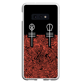 Чехол для Samsung S10E с принтом Twenty One Pilots - Blurryface в Курске, Силикон | Область печати: задняя сторона чехла, без боковых панелей | band | best | blurry | face | indie | logo | music | one | pilots | pop | regional | rock | symbol | top | trench | twenty | vessel | группа | инди | лого | логотип | музыка | пилоты | поп | рок | символ | топ | тренч