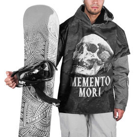 Накидка на куртку 3D с принтом Memento mori в Курске, 100% полиэстер |  | black | death | life | memento mori | skeleton | skull | жизнь | скелет | череп | черный