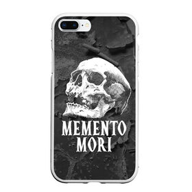 Чехол для iPhone 7Plus/8 Plus матовый с принтом Memento mori в Курске, Силикон | Область печати: задняя сторона чехла, без боковых панелей | black | death | life | memento mori | skeleton | skull | жизнь | скелет | череп | черный