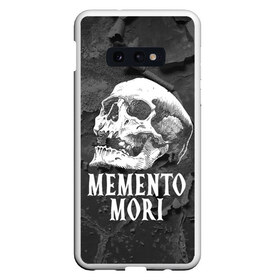 Чехол для Samsung S10E с принтом Memento mori в Курске, Силикон | Область печати: задняя сторона чехла, без боковых панелей | black | death | life | memento mori | skeleton | skull | жизнь | скелет | череп | черный