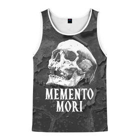 Мужская майка 3D с принтом Memento mori в Курске, 100% полиэстер | круглая горловина, приталенный силуэт, длина до линии бедра. Пройма и горловина окантованы тонкой бейкой | black | death | life | memento mori | skeleton | skull | жизнь | скелет | череп | черный
