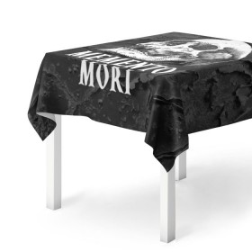 Скатерть 3D с принтом Memento mori в Курске, 100% полиэстер (ткань не мнется и не растягивается) | Размер: 150*150 см | black | death | life | memento mori | skeleton | skull | жизнь | скелет | череп | черный