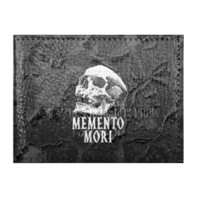 Обложка для студенческого билета с принтом Memento mori в Курске, натуральная кожа | Размер: 11*8 см; Печать на всей внешней стороне | black | death | life | memento mori | skeleton | skull | жизнь | скелет | череп | черный