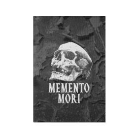 Обложка для паспорта матовая кожа с принтом Memento mori в Курске, натуральная матовая кожа | размер 19,3 х 13,7 см; прозрачные пластиковые крепления | black | death | life | memento mori | skeleton | skull | жизнь | скелет | череп | черный