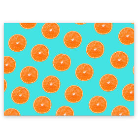 Поздравительная открытка с принтом Апельсины в Курске, 100% бумага | плотность бумаги 280 г/м2, матовая, на обратной стороне линовка и место для марки
 | апельсин | апельсины | грейпфрукт | грейпфрут | разрез | сочный | фрукт