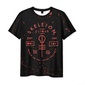 Мужская футболка 3D с принтом TOP - Skeleton Clique в Курске, 100% полиэфир | прямой крой, круглый вырез горловины, длина до линии бедер | band | best | blurry | face | indie | logo | music | one | pilots | pop | regional | rock | symbol | top | trench | twenty | vessel | группа | инди | лого | логотип | музыка | пилоты | поп | рок | символ | топ | тренч