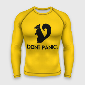 Мужской рашгард 3D с принтом Dont Panic. в Курске,  |  | Тематика изображения на принте: dont panic | белка | енот | скунс