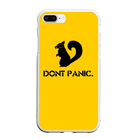 Чехол для iPhone 7Plus/8 Plus матовый с принтом Dont Panic в Курске, Силикон | Область печати: задняя сторона чехла, без боковых панелей | dont panic | белка | енот | скунс