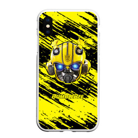 Чехол для iPhone XS Max матовый с принтом Bumblebee в Курске, Силикон | Область печати: задняя сторона чехла, без боковых панелей | transformers | автоботы | бамблби | кибертрон | мегатрон | оптимус | прайм | робот | трансформеры