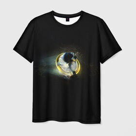 Мужская футболка 3D с принтом Еж в кольце в Курске, 100% полиэфир | прямой крой, круглый вырез горловины, длина до линии бедер | sonic | sonik | игры | соник | фильм соник