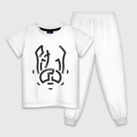 Детская пижама хлопок с принтом Pitbull в Курске, 100% хлопок |  брюки и футболка прямого кроя, без карманов, на брюках мягкая резинка на поясе и по низу штанин
 | pitbull | пес | питбуль | собака | стаф