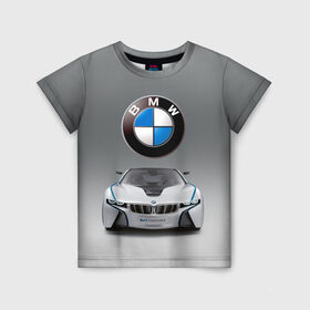 Детская футболка 3D с принтом BMW Vision в Курске, 100% гипоаллергенный полиэфир | прямой крой, круглый вырез горловины, длина до линии бедер, чуть спущенное плечо, ткань немного тянется | bmw | car | germany | motorsport | sports car | автомобиль | автоспорт | бмв | германия | спорткар