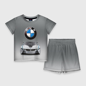 Детский костюм с шортами 3D с принтом BMW Vision в Курске,  |  | bmw | car | germany | motorsport | sports car | автомобиль | автоспорт | бмв | германия | спорткар