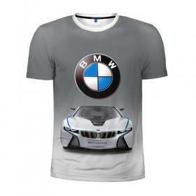 Мужская футболка 3D спортивная с принтом BMW Vision в Курске, 100% полиэстер с улучшенными характеристиками | приталенный силуэт, круглая горловина, широкие плечи, сужается к линии бедра | bmw | car | germany | motorsport | sports car | автомобиль | автоспорт | бмв | германия | спорткар