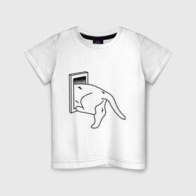 Детская футболка хлопок с принтом Толстый Кот в Курске, 100% хлопок | круглый вырез горловины, полуприлегающий силуэт, длина до линии бедер | cat | citty | fat | котик | кошак