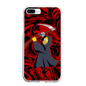 Чехол для iPhone 7Plus/8 Plus матовый с принтом Homer Grim Reaper в Курске, Силикон | Область печати: задняя сторона чехла, без боковых панелей | Тематика изображения на принте: 