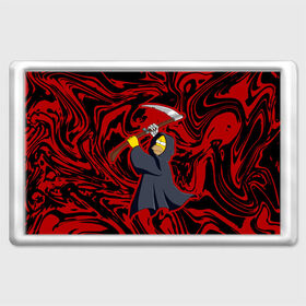 Магнит 45*70 с принтом Homer Grim Reaper в Курске, Пластик | Размер: 78*52 мм; Размер печати: 70*45 | 