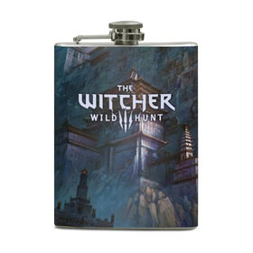 Фляга с принтом The Witcher 3: Wild Hunt в Курске, металлический корпус | емкость 0,22 л, размер 125 х 94 мм. Виниловая наклейка запечатывается полностью | 
