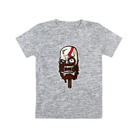 Детская футболка хлопок с принтом God Of Ice Cream в Курске, 100% хлопок | круглый вырез горловины, полуприлегающий силуэт, длина до линии бедер | game | god of war | кратос | мороженое
