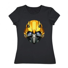 Женская футболка хлопок с принтом Бамблби в Курске, 100% хлопок | прямой крой, круглый вырез горловины, длина до линии бедер, слегка спущенное плечо | робот | трансформеры