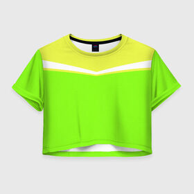 Женская футболка Cropp-top с принтом Угол зеленый в Курске, 100% полиэстер | круглая горловина, длина футболки до линии талии, рукава с отворотами | Тематика изображения на принте: кислотные костюмы | кислотные цвета | неон | флуоресцентные принты