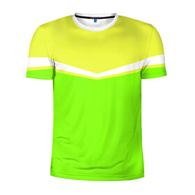 Мужская футболка 3D спортивная с принтом Угол зеленый в Курске, 100% полиэстер с улучшенными характеристиками | приталенный силуэт, круглая горловина, широкие плечи, сужается к линии бедра | кислотные костюмы | кислотные цвета | неон | флуоресцентные принты