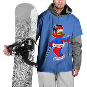 Накидка на куртку 3D с принтом Нед Фландерс Симпсоны в Курске, 100% полиэстер |  | simpsons | зима | лыжник | недфландерс | симпсоны | спорт | фландерс