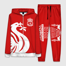 Женский костюм 3D с принтом Ливерпуль в Курске,  |  | anfield | liverpool | liverpool fc | the reds | you ll never walk a | клубная | красные | ливерпуль | мерсисайдцы | фанатская | футбольная | футбольный клуб | футбольный клуб ливерпуль | энфилд