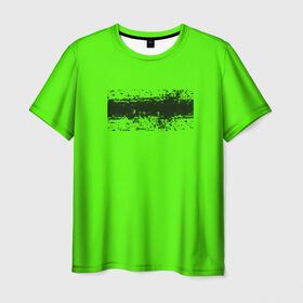 Мужская футболка 3D с принтом Гранж зеленый в Курске, 100% полиэфир | прямой крой, круглый вырез горловины, длина до линии бедер | кислотные костюмы | кислотные цвета | неон | флуоресцентные принты