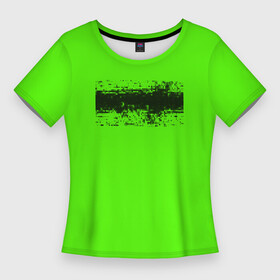 Женская футболка 3D Slim с принтом Гранж зеленый в Курске,  |  | Тематика изображения на принте: кислотные костюмы | кислотные цвета | неон | флуоресцентные принты