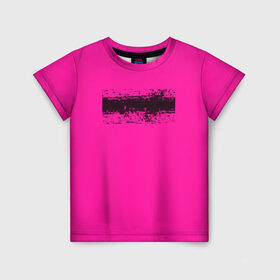 Детская футболка 3D с принтом Гранж розовый в Курске, 100% гипоаллергенный полиэфир | прямой крой, круглый вырез горловины, длина до линии бедер, чуть спущенное плечо, ткань немного тянется | Тематика изображения на принте: кислотные костюмы | кислотные цвета | неон | флуоресцентные принты