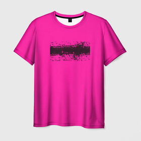 Мужская футболка 3D с принтом Гранж розовый в Курске, 100% полиэфир | прямой крой, круглый вырез горловины, длина до линии бедер | кислотные костюмы | кислотные цвета | неон | флуоресцентные принты