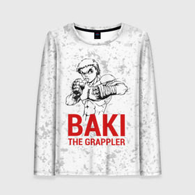 Женский лонгслив 3D с принтом Baki the Grappler / Боец Баки в Курске, 100% полиэстер | длинные рукава, круглый вырез горловины, полуприлегающий силуэт | ahegao | anime | baki | fighter | grappler | manga | the | аниме | анимешники | анимешнику | ахегао | баки | боевые | боец | бойцы | доппо | драки | искусства | манга | мульт | мультик | сериал | хамма | юдзиро