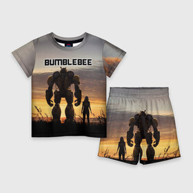 Детский костюм с шортами 3D с принтом BUMBLEBEE в Курске,  |  | bumblebee | автобот | бамблби | герой | камаро | прайм | робот | трансформеры | фильм | шевроле